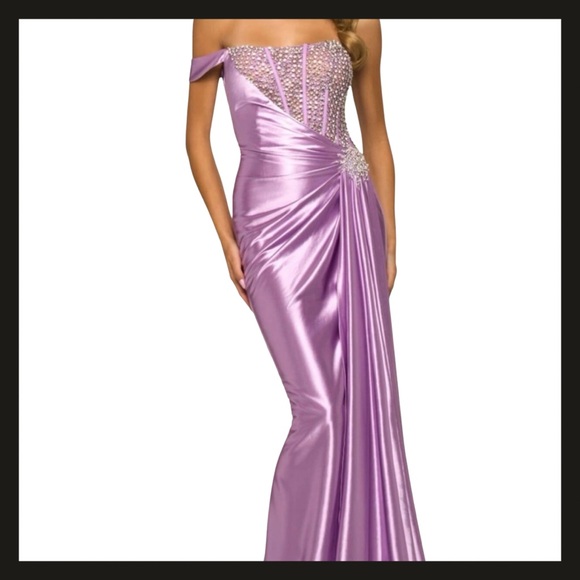 Sherri Hill Dresses & Skirts - Sherri Hill 55367 BLACK Beaded Off Shoulder Evening Gown SZ 10 Prom Pageant EUC